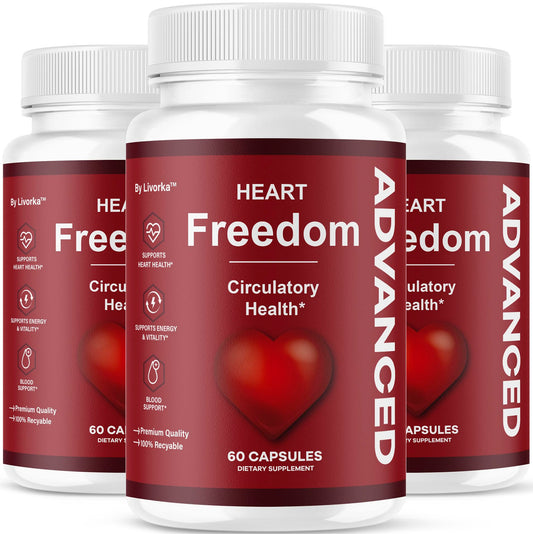 LIVORKA Heart Freedom bottle front showcases premium packaging for daily wellness routine.