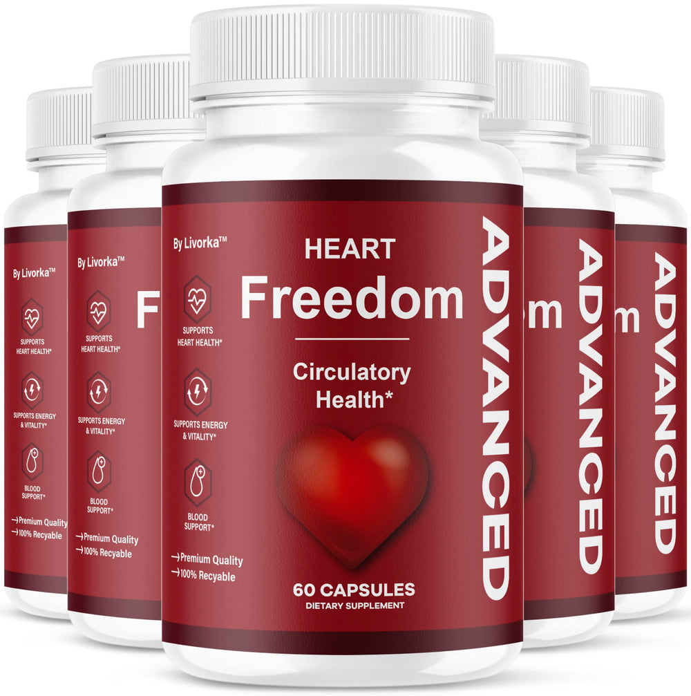 LIVORKA Heart Freedom capsules bottle front view for daily wellness support.