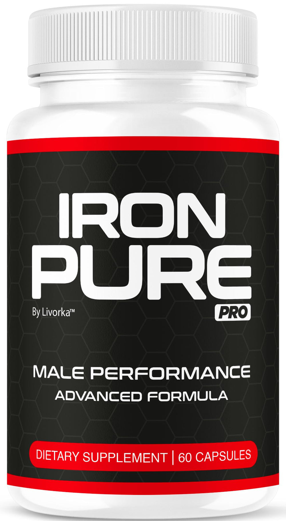 LIVORKA Iron Pure Pro bottle shows premium, all-natural vitamins for daily wellness