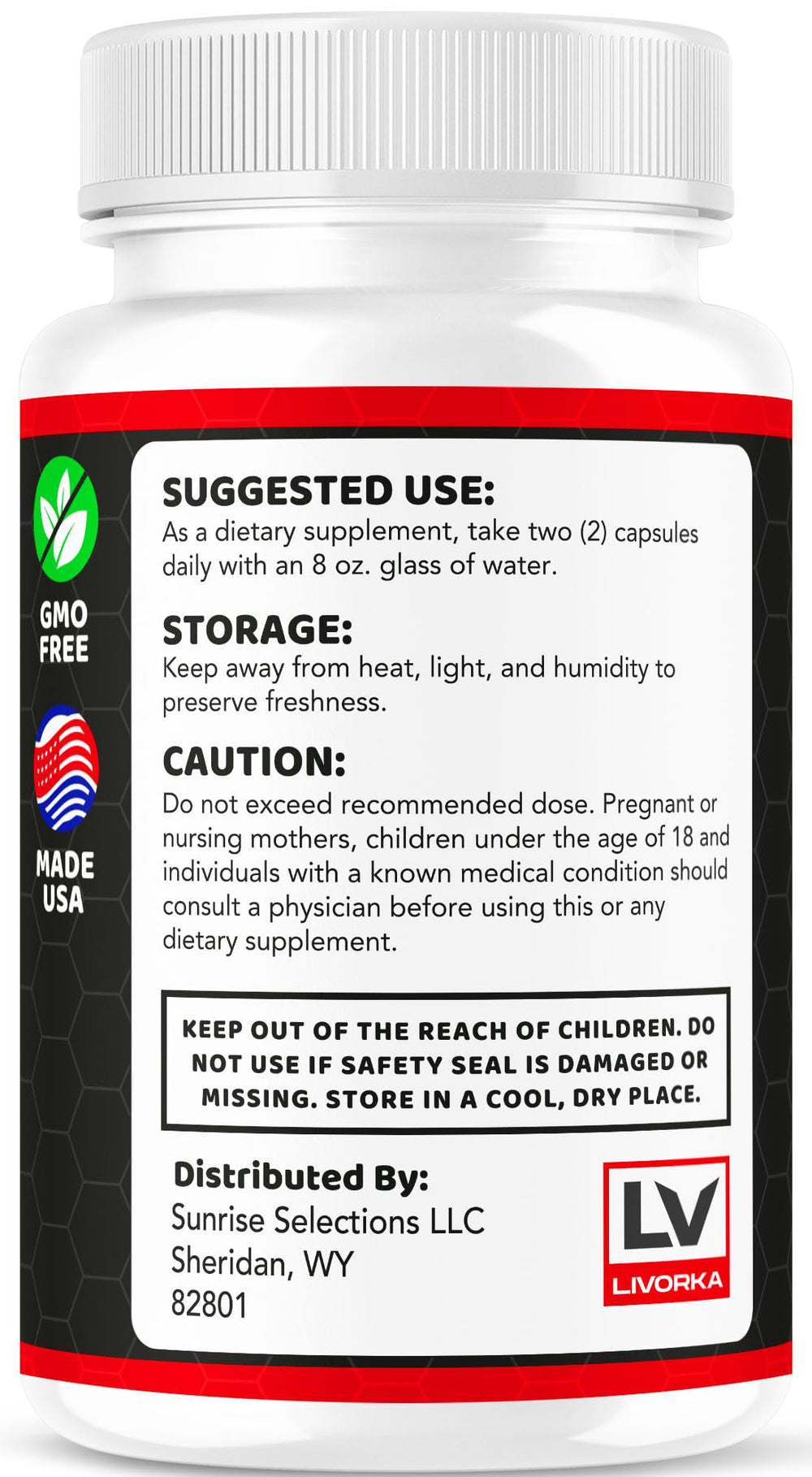 Livorka Iron Pure Pro label close-up emphasizing all natural ingredients.