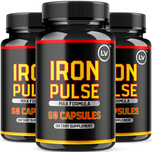 LIVORKA IronPulse capsules front bottle view showing convenient daily iron support