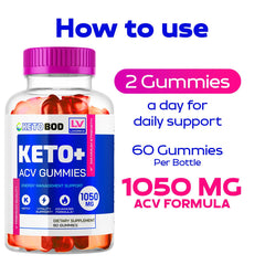 LIVORKA Keto Bod ACV Gummies ingredients panel and natural colors for mindful choice