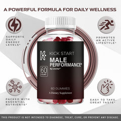 LIVORKA Kickstart Gummies bottle closeup emphasizes natural ingredients for daily vitality.