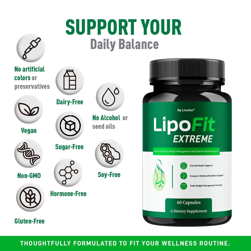 LIVORKA Lipo Fit Extreme pack back highlighting ingredients