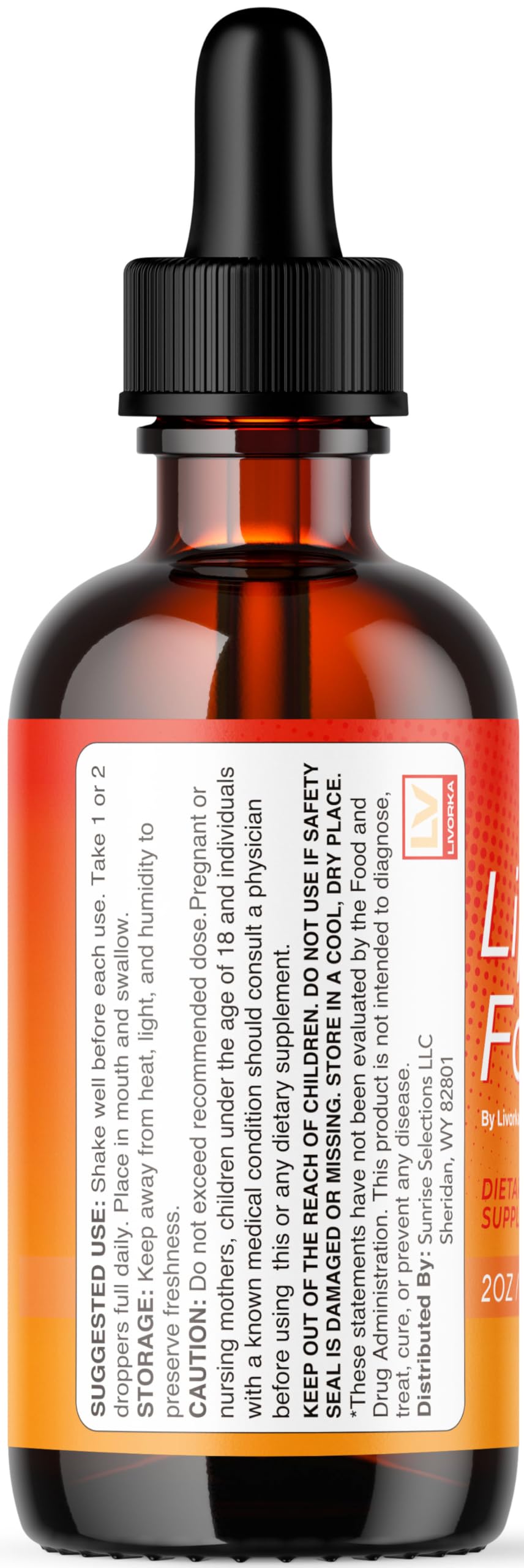 Livorka LipoForme Drops USA-made label conveys quality and safety standards.