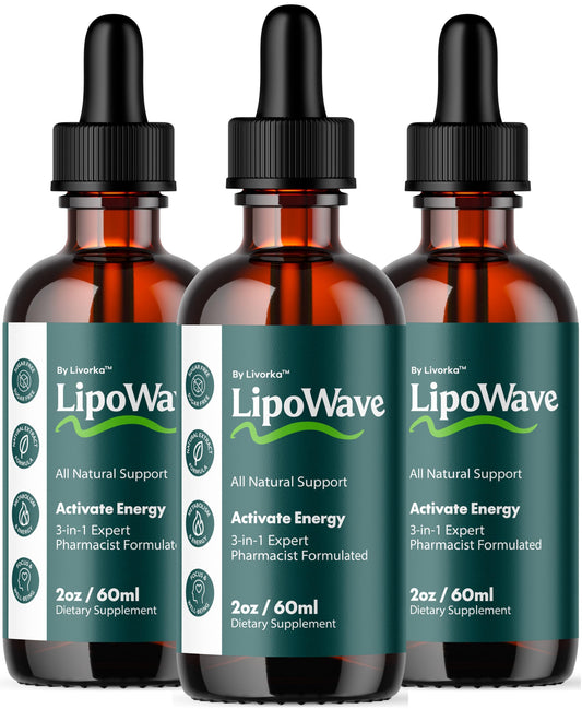 LIVORKA Lipowave Drops bottle front view for daily digestion support