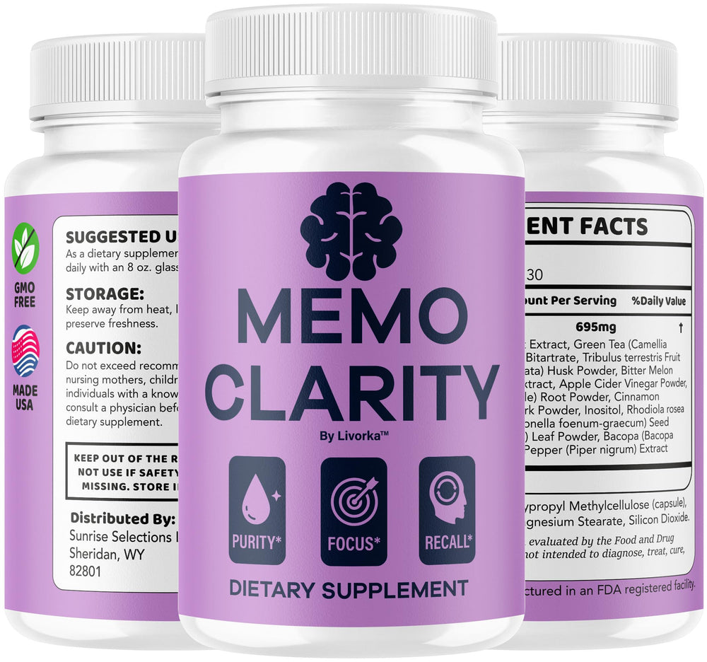 LIVORKA Memo Clarity capsule arrangement on a clean surface.