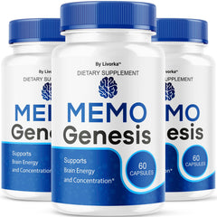 LIVORKA Memo Genesis bottle front view highlighting daily brain support capsules