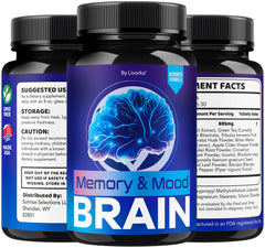 LIVORKA Memory Mood Brain back view of bottle emphasizing daily supplement.