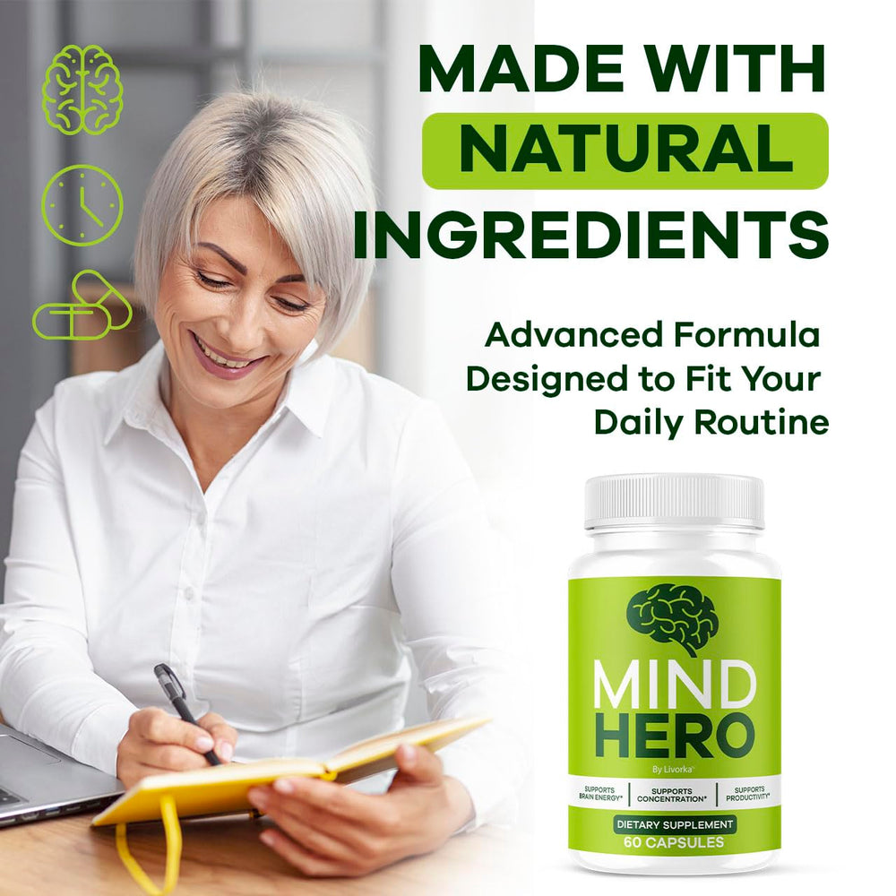 Capsules in hand, LIVORKA Mind Hero ready for daily routine