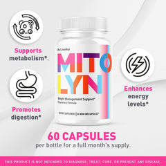 LIVORKA Mitolyn capsules close-up showing smooth, swallow-friendly tablets