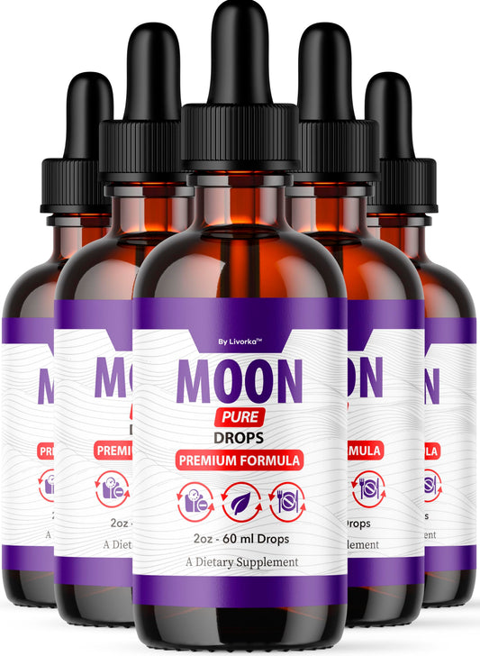 LIVORKA Moon Pure Drops bottle front demonstrates a ready-to-use daily supplement.