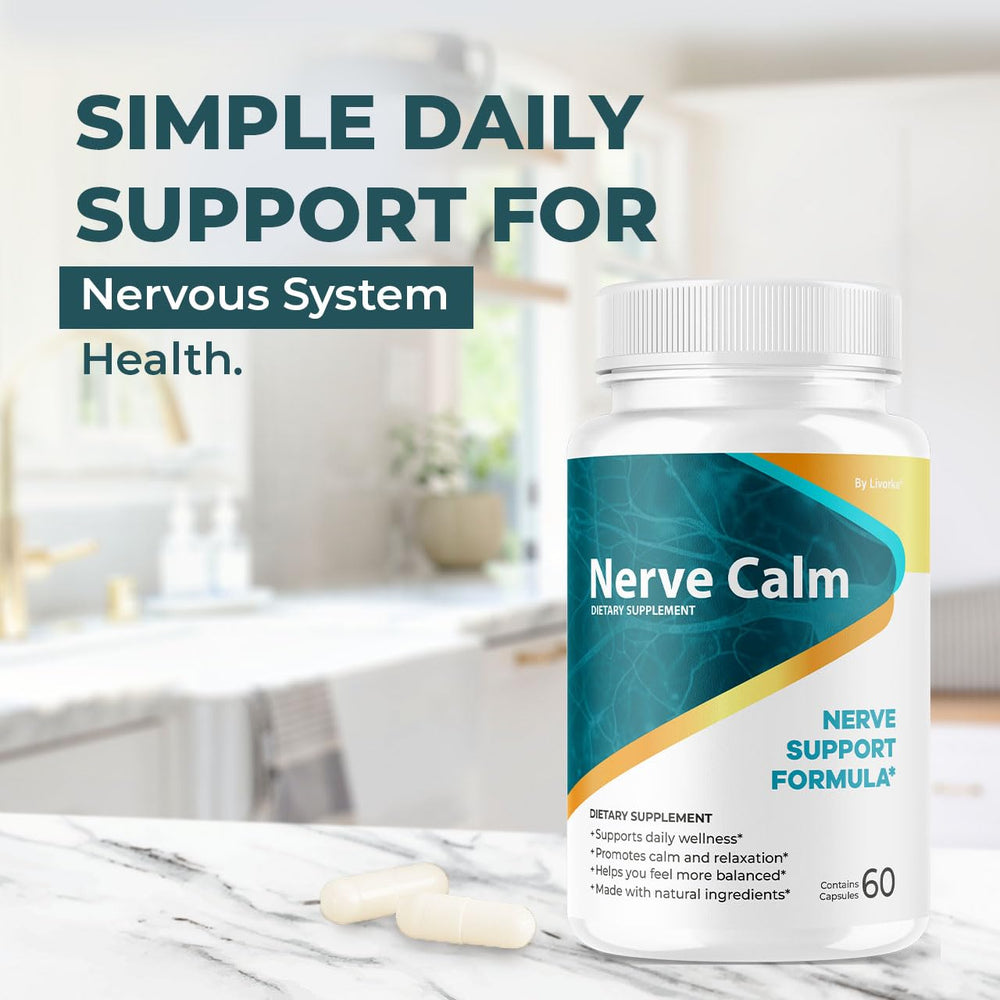 LIVORKA Nerve Calm 5-pack on desk for consistent daily routine