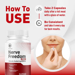 LIVORKA Nerve Freedom Pro capsules on countertop, easy daily routine