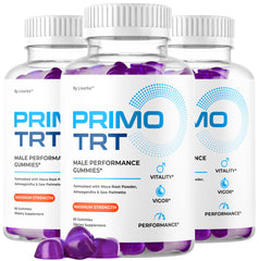 LIVORKA Primo TRT Gummies bottle for daily energy and male wellness support.