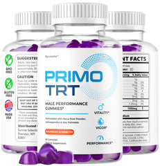 Gym scene featuring LIVORKA Primo TRT Gummies as part of post-workout routine.