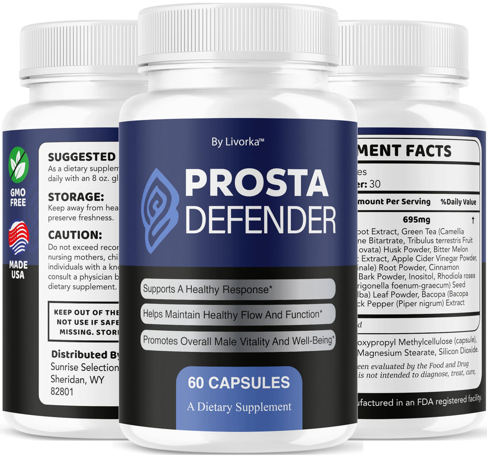 LIVORKA ProstaDefender daily use with glass of water.