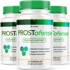 LIVORKA Prostafense 3-pack bottle front supports daily wellness routines.