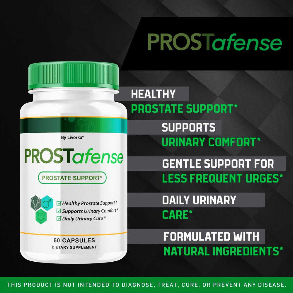 LIVORKA Prostafense bottle label highlights all-natural ingredients.