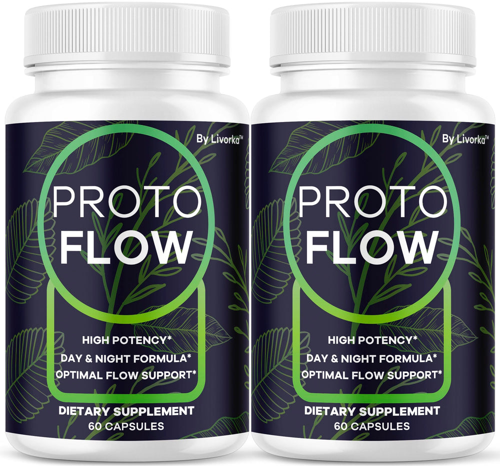 LIVORKA Proto Flow supplement bottle for daily male wellness.
