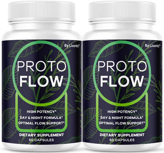 LIVORKA Proto Flow supplement bottle for daily male wellness.