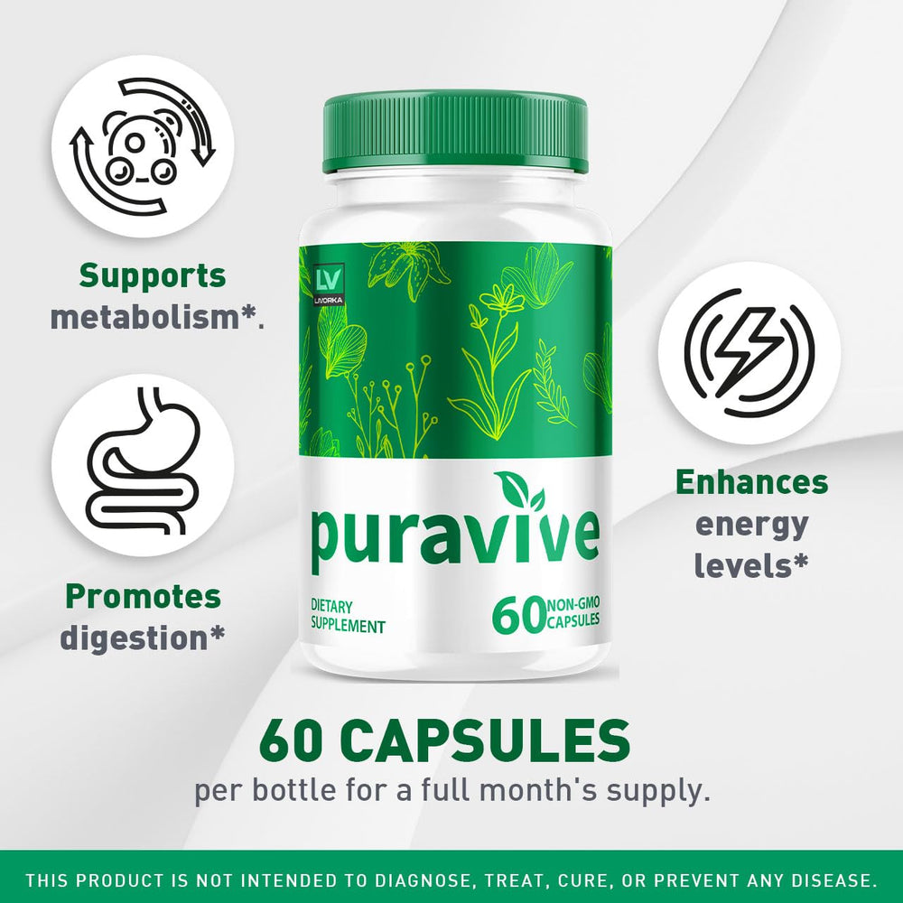 LIVORKA Puravive capsules closeup showing easy daily use.