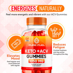 LIVORKA Pure Fuel Keto Gummies bottle back with nutrition details