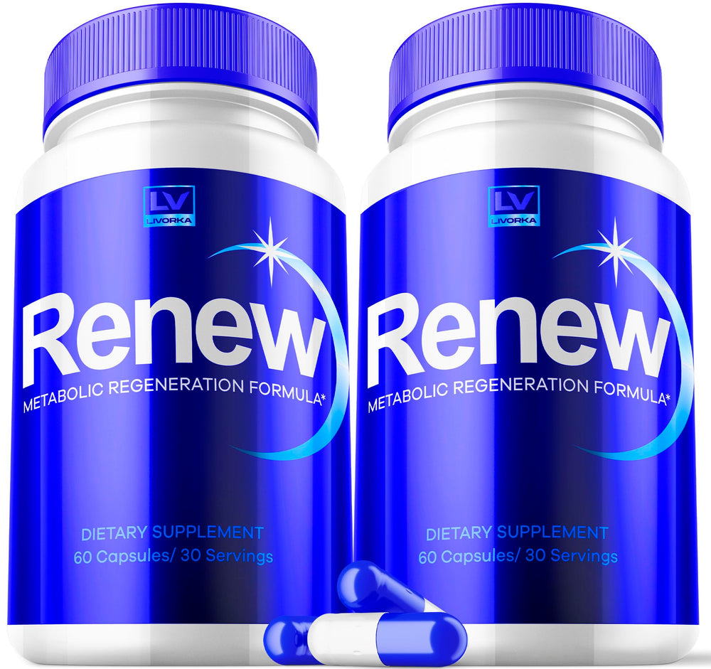 LIVORKA Renew bottle front for convenient daily wellness routine.