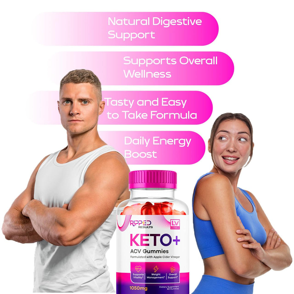 LIVORKA Ripped Results Keto + ACV gummies twin-pack highlights keto-friendly snack option.