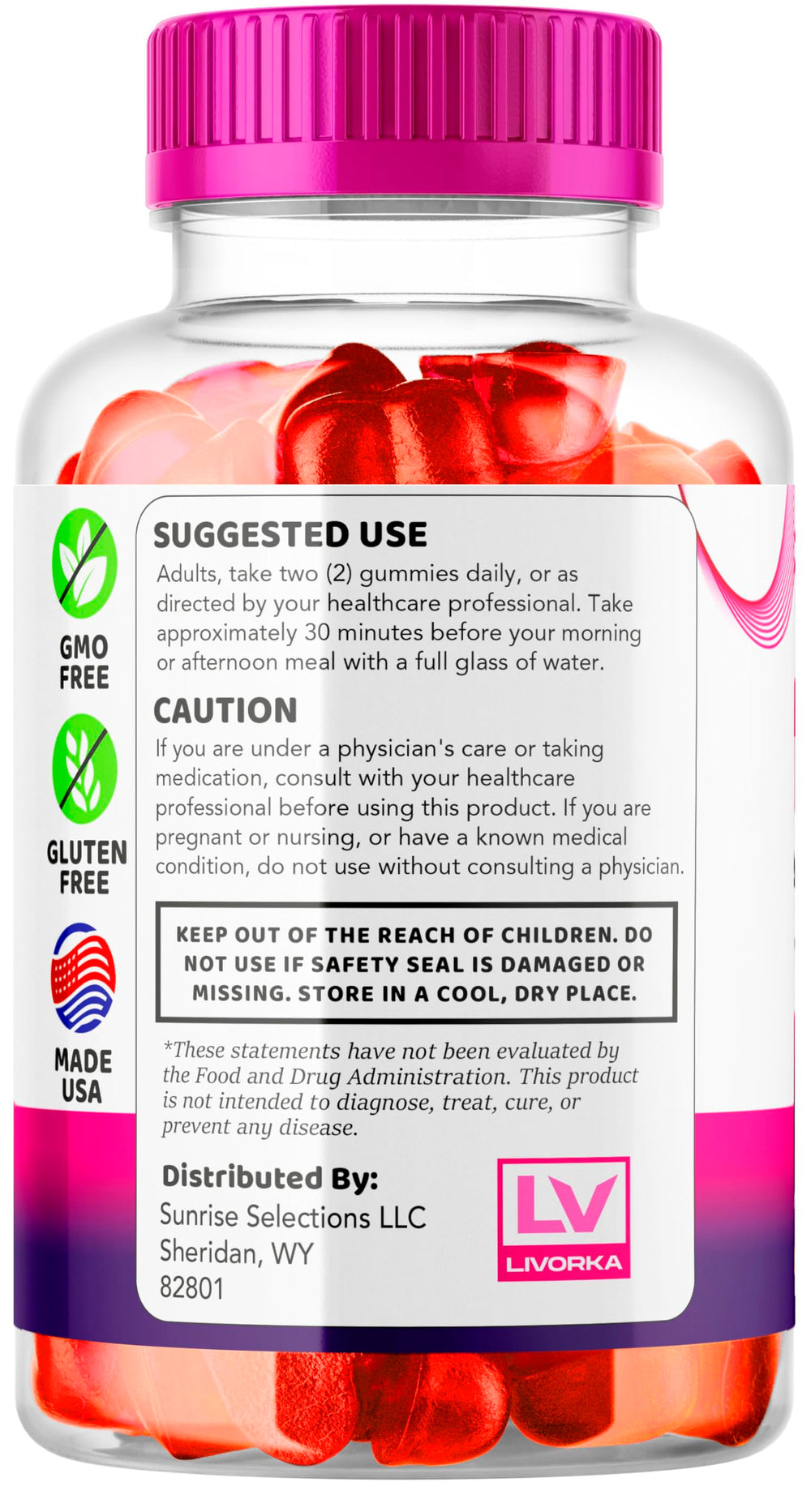 LIVORKA Ripped Results packaging with fresh fruit for on-the-go snacking.