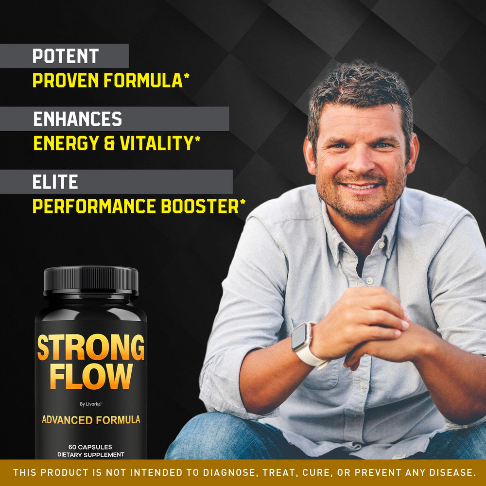 LIVORKA Strong Flow packaging box signals a practical 3-month supply.