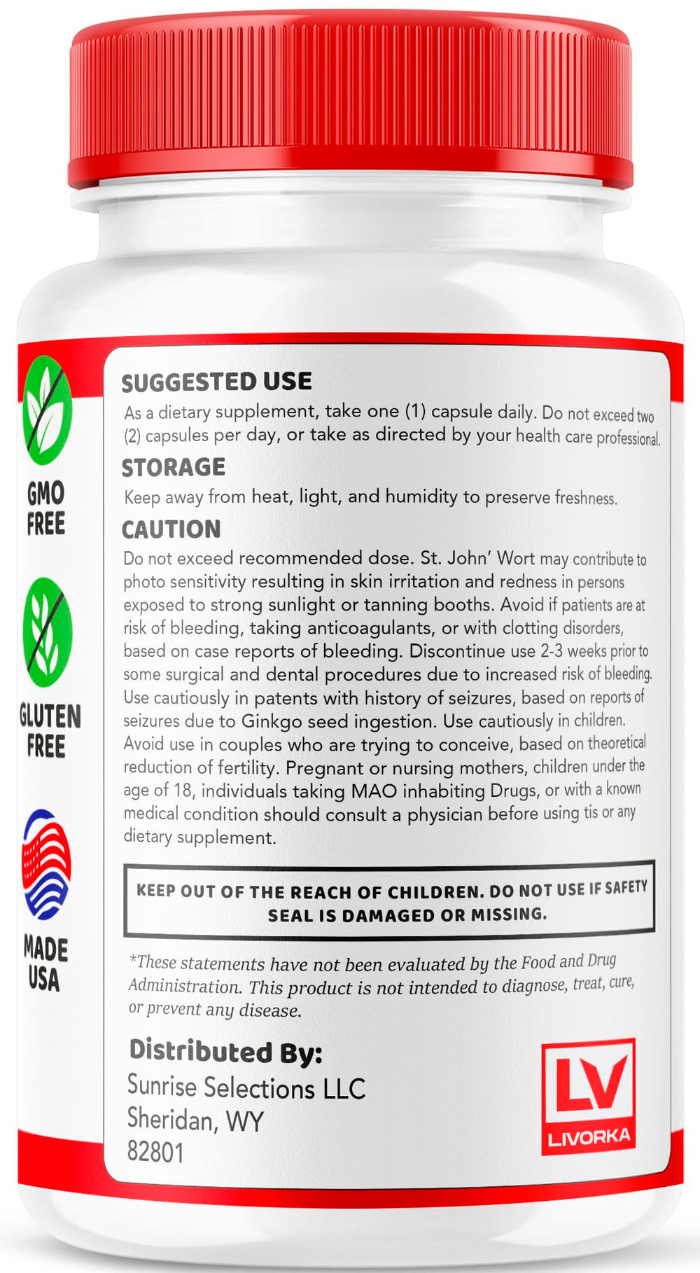 LIVORKA Sugar Sync Glyco Optimizer label close-up shows vegan and non-GMO ingredients