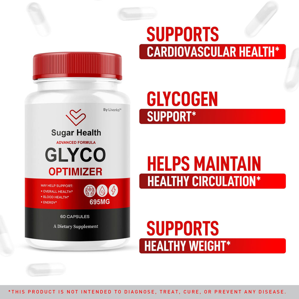 LIVORKA SugarHealth Glyco Optimizer capsules close up showing natural formulation