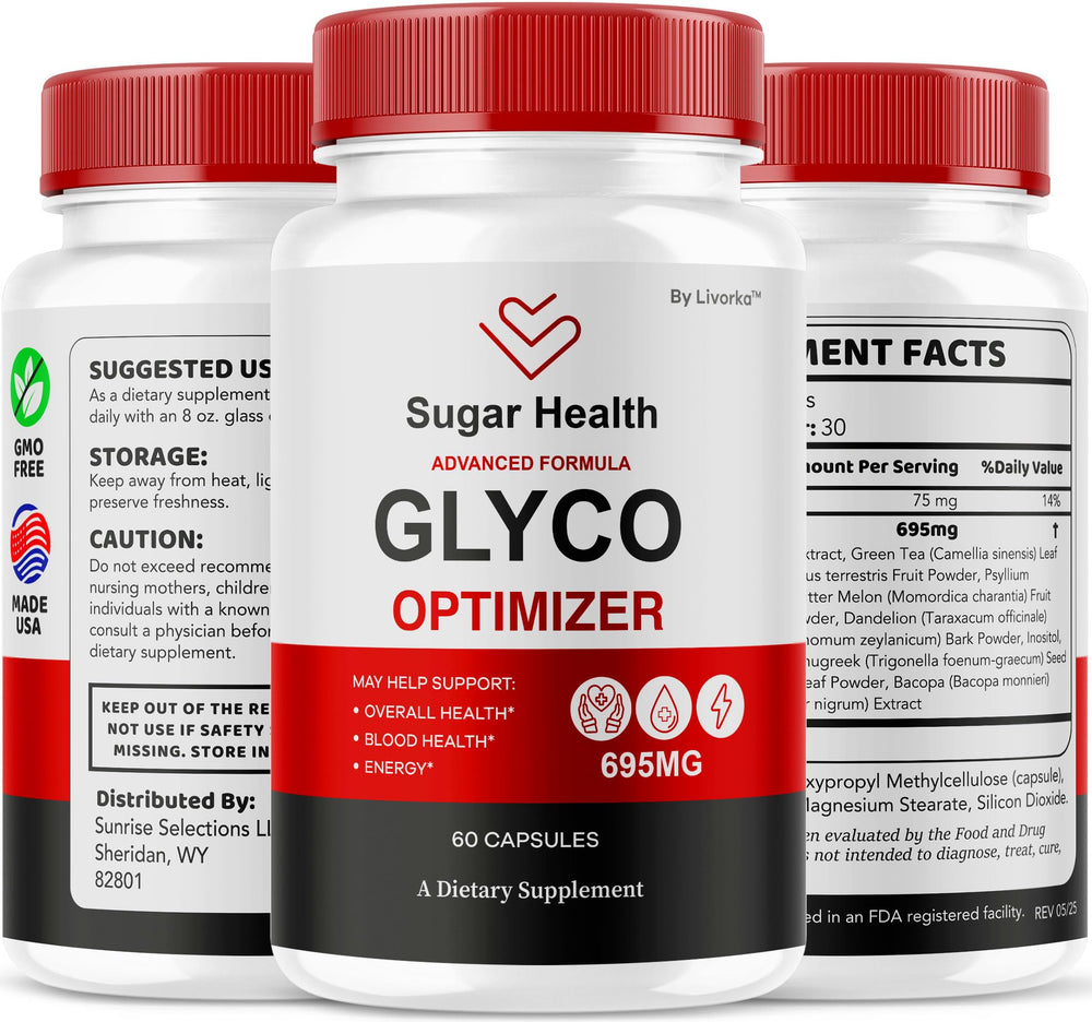 LIVORKA SugarHealth Glyco Optimizer lifestyle scene with bottle on table