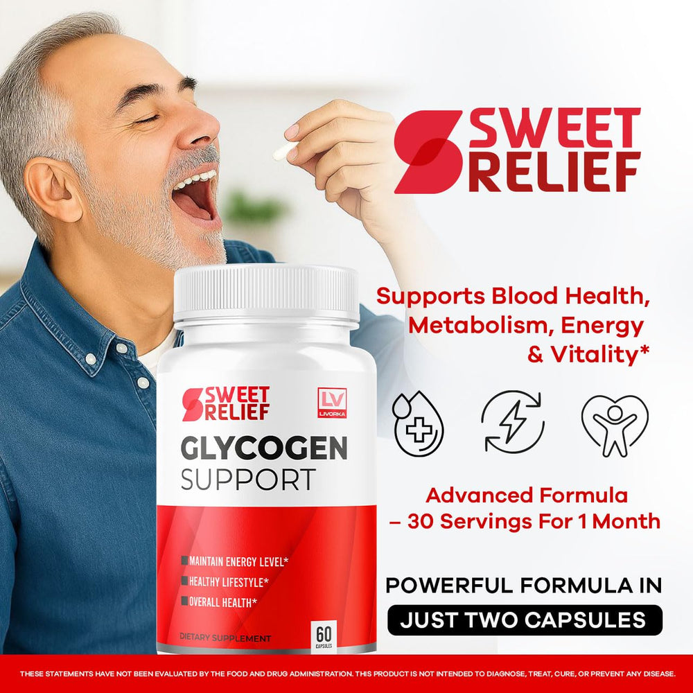 LIVORKA Sweet Relief capsules closeup highlights easy to swallow shells for daily use