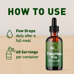 LIVORKA TinnitusFix liquid drops pour close-up with easy dropper.