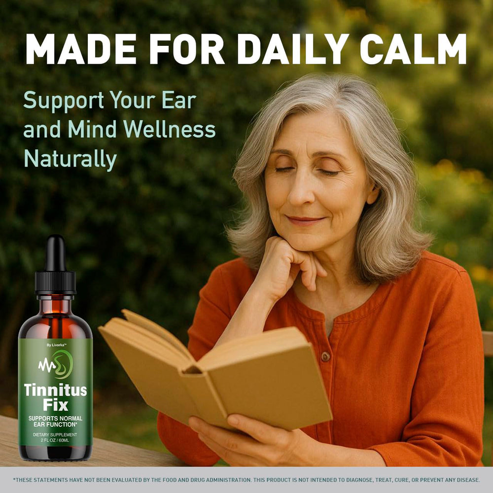 LIVORKA TinnitusFix Oral Drops bottle with dropper in hand.