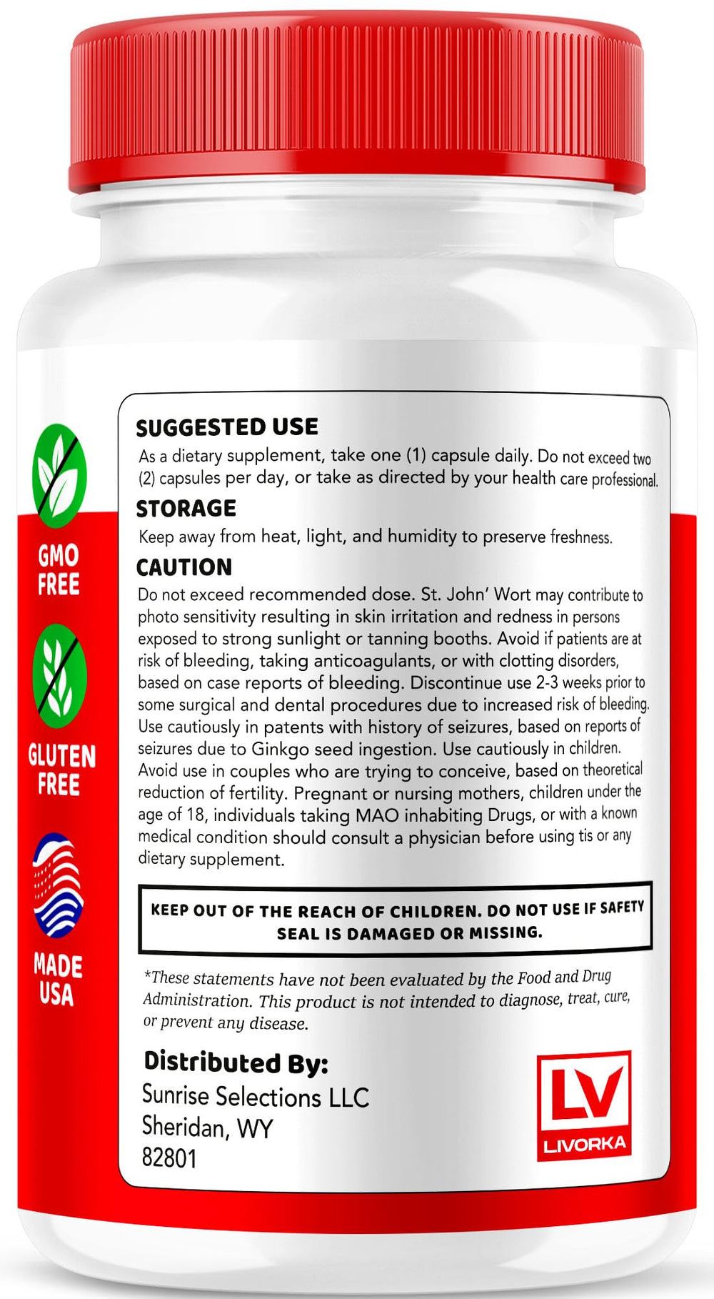 LIVORKA True Balance bottle label reads no unnecessary fillers.