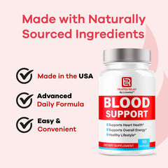 LIVORKA Trusted Relief Blood Support packaging demonstrates convenient two-month supply.