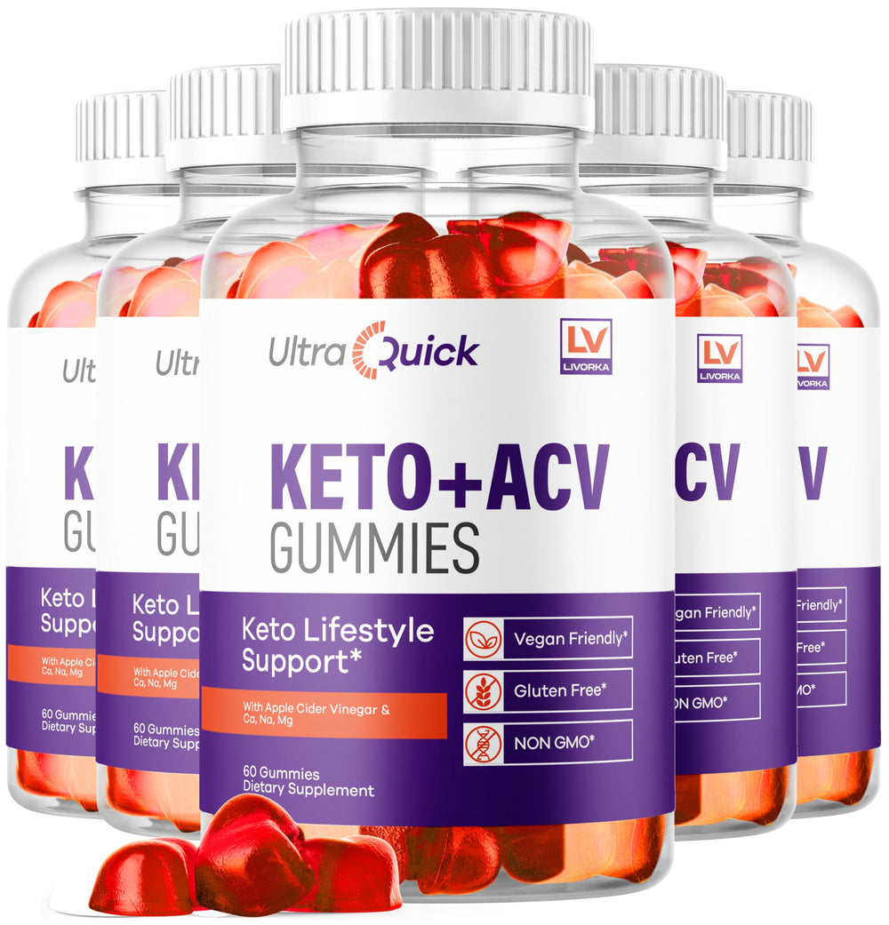 LIVORKA UltraQuick Keto ACV Gummies 5-pack bottle front for daily wellness support.