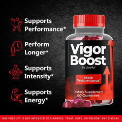 LIVORKA VigorBoost Gummies label close-up highlighting USA-made quality and safety.