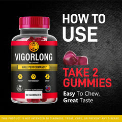 LIVORKA Vigorlong Gummies chew texture closeup, pleasant daily chew.
