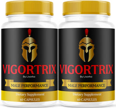 LIVORKA Vigortrix pills bottle front view showing product identity and daily vitality use