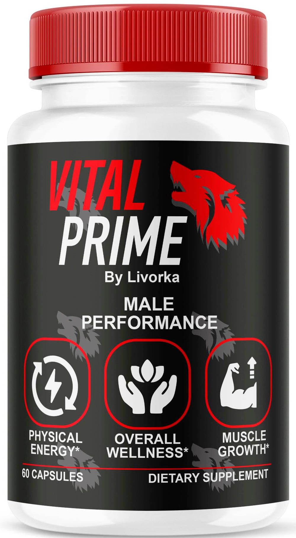 LIVORKA Vital Prime bottle with daily vitality support in a clean setup.