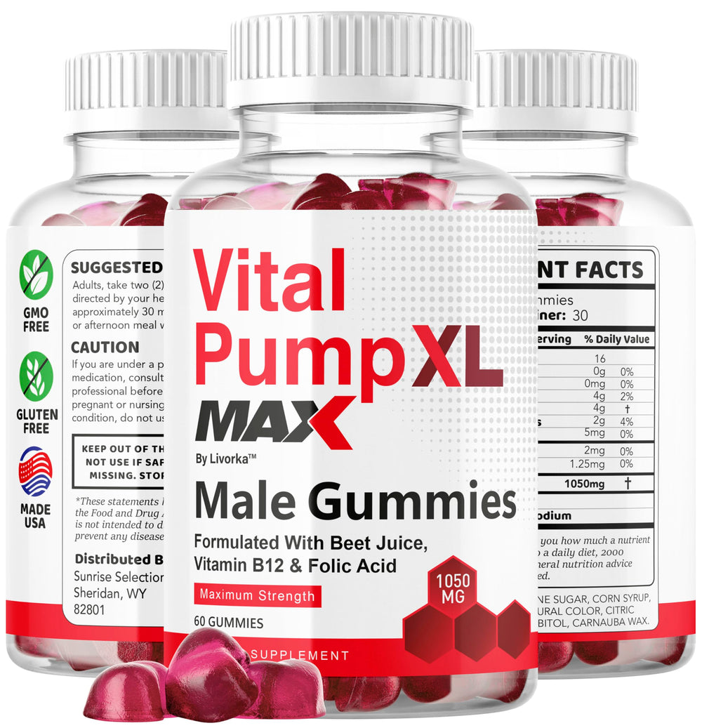 LIVORKA Vital Pump XL Max gummies shown during gym prep for energy and stamina.