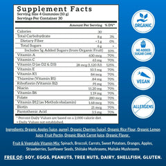 Llama Naturals real fruit ingredients highlight organic sources for absorption.