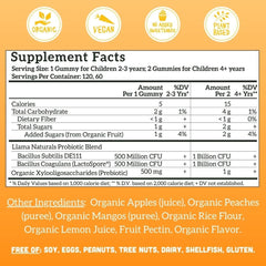 Llama Naturals packaging highlighting organic ingredients and vegan claims