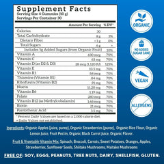 Llama Naturals organic fruit and vegetable blend supports whole-food vitamin intake.
