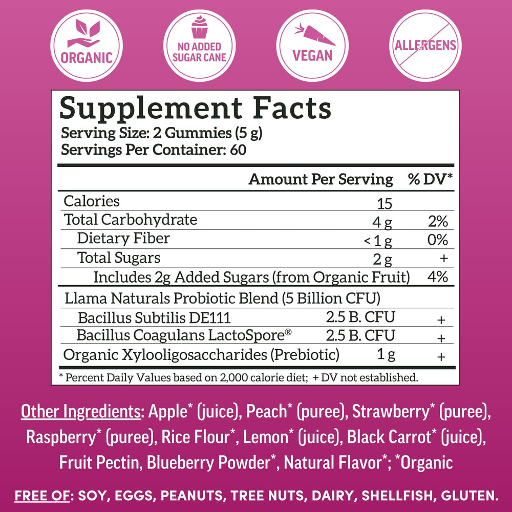 Llama Naturals Organic XOS prebiotic powder scoop for gut balance