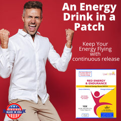 LLT Red Energy Patch used at desk supports alertness during study